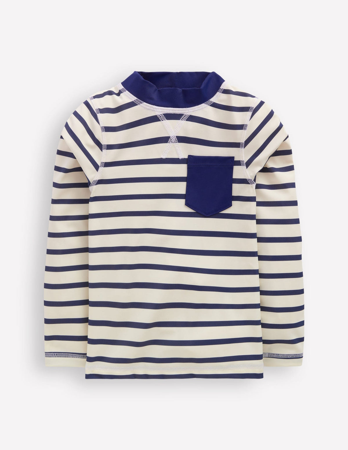 Sun Safe Breton Rash Vest - College Navy/ Ivory Stripe