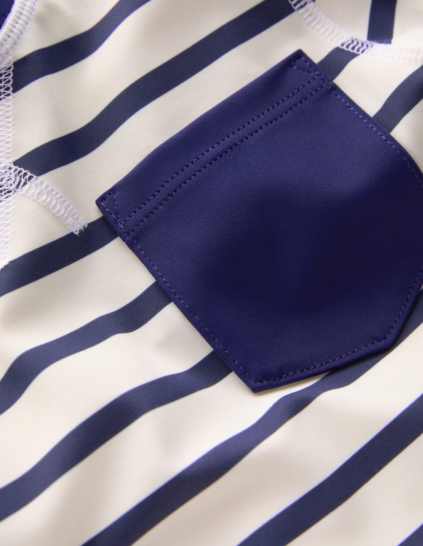 Sun Safe Breton Rash Vest - College Navy/ Ivory Stripe