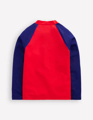 Colour Block Rash Vest - Poppy Red