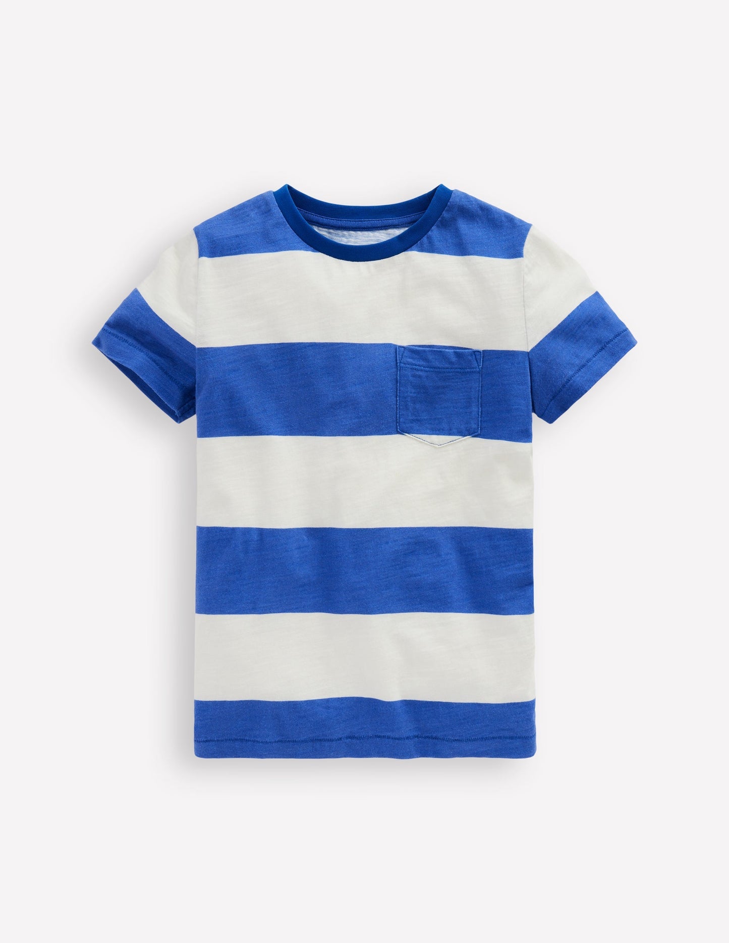 Everyday Short Sleeve T-shirt - Bright Blue /Soft Ivory Stripe