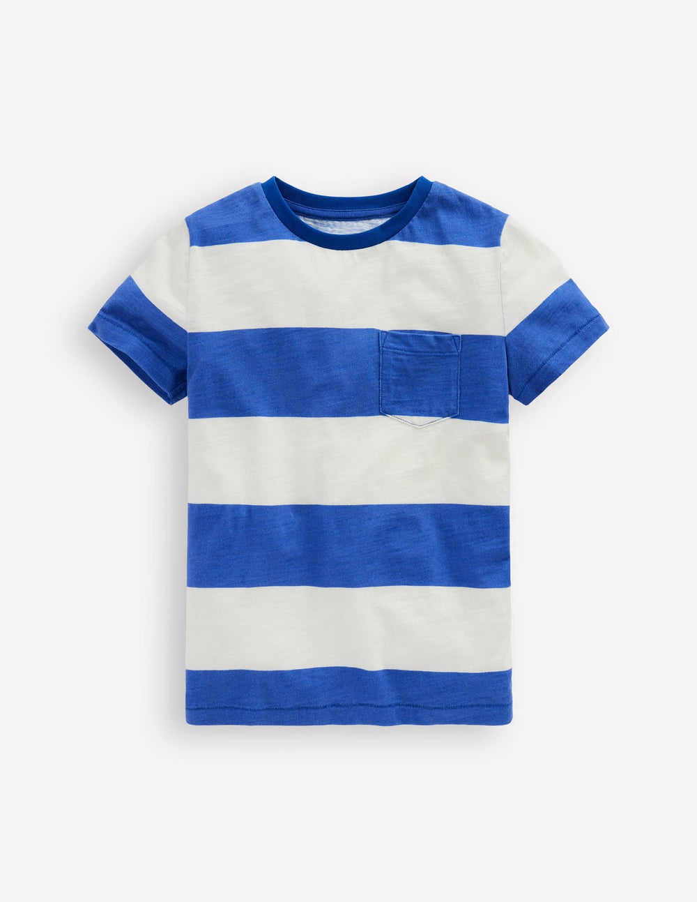 Everyday Short Sleeve T-shirt - Bright Blue /Soft Ivory Stripe