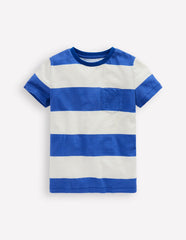 Everyday Short Sleeve T-shirt - Bright Blue /Soft Ivory Stripe