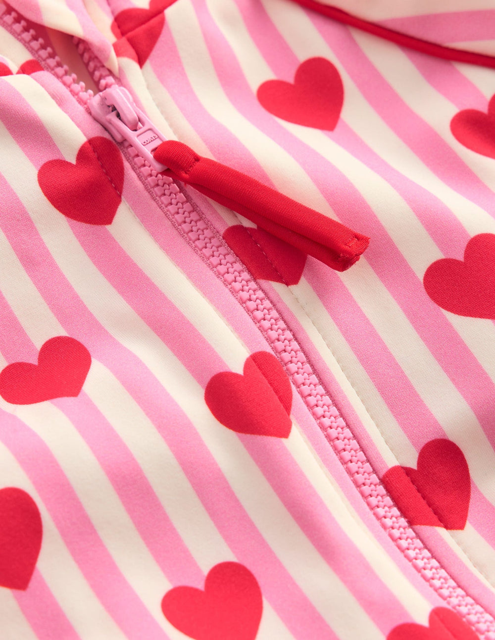Printed Sun Safe Surfsuit - Bubblegum Pink Heart Stripe