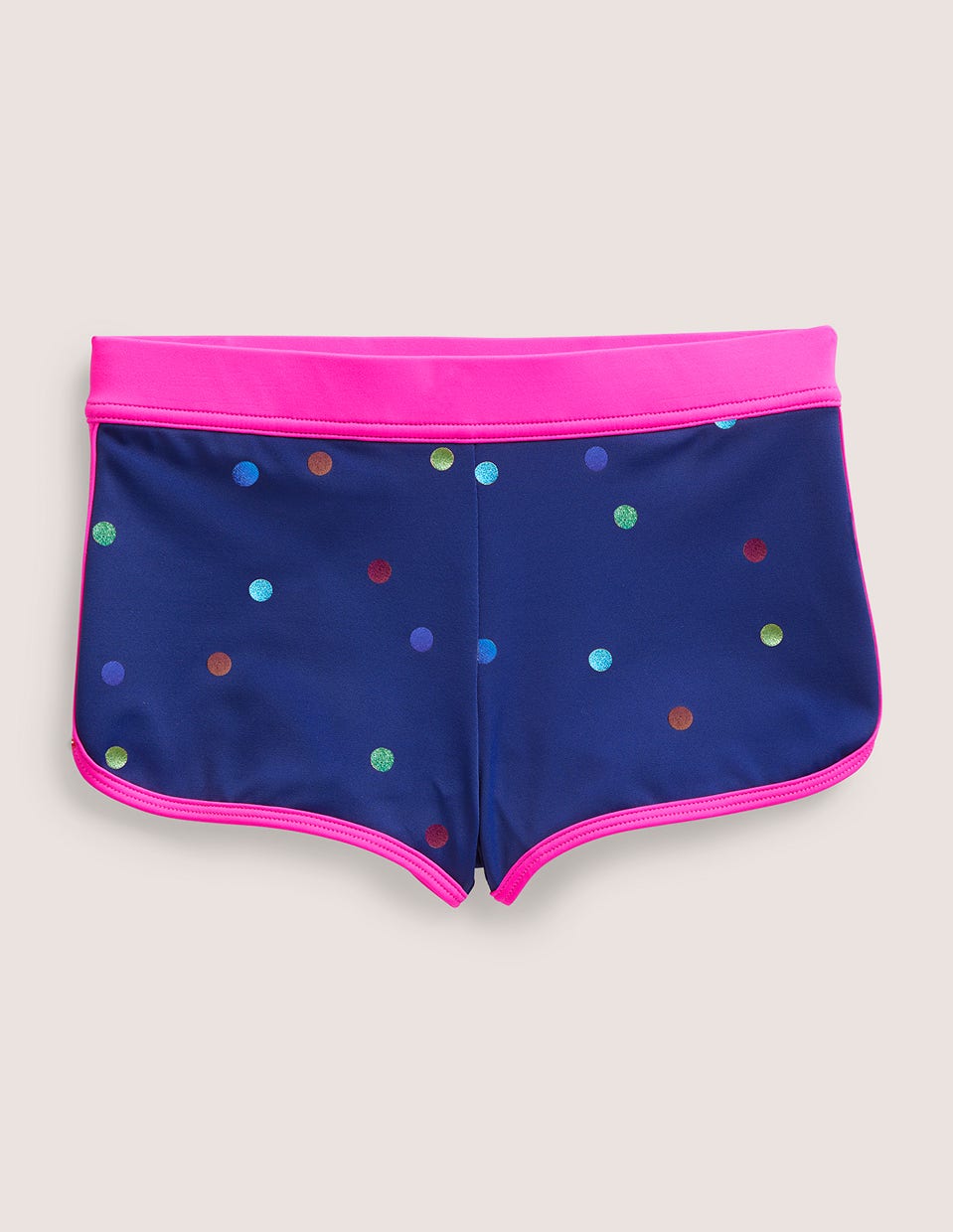 Patterned Swim Shorts - Navy Rainbow Confetti Spot