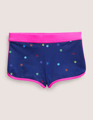 Patterned Swim Shorts - Navy Rainbow Confetti Spot