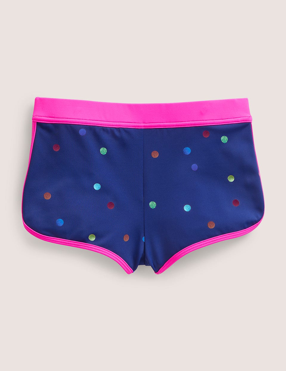 Patterned Swim Shorts - Navy Rainbow Confetti Spot