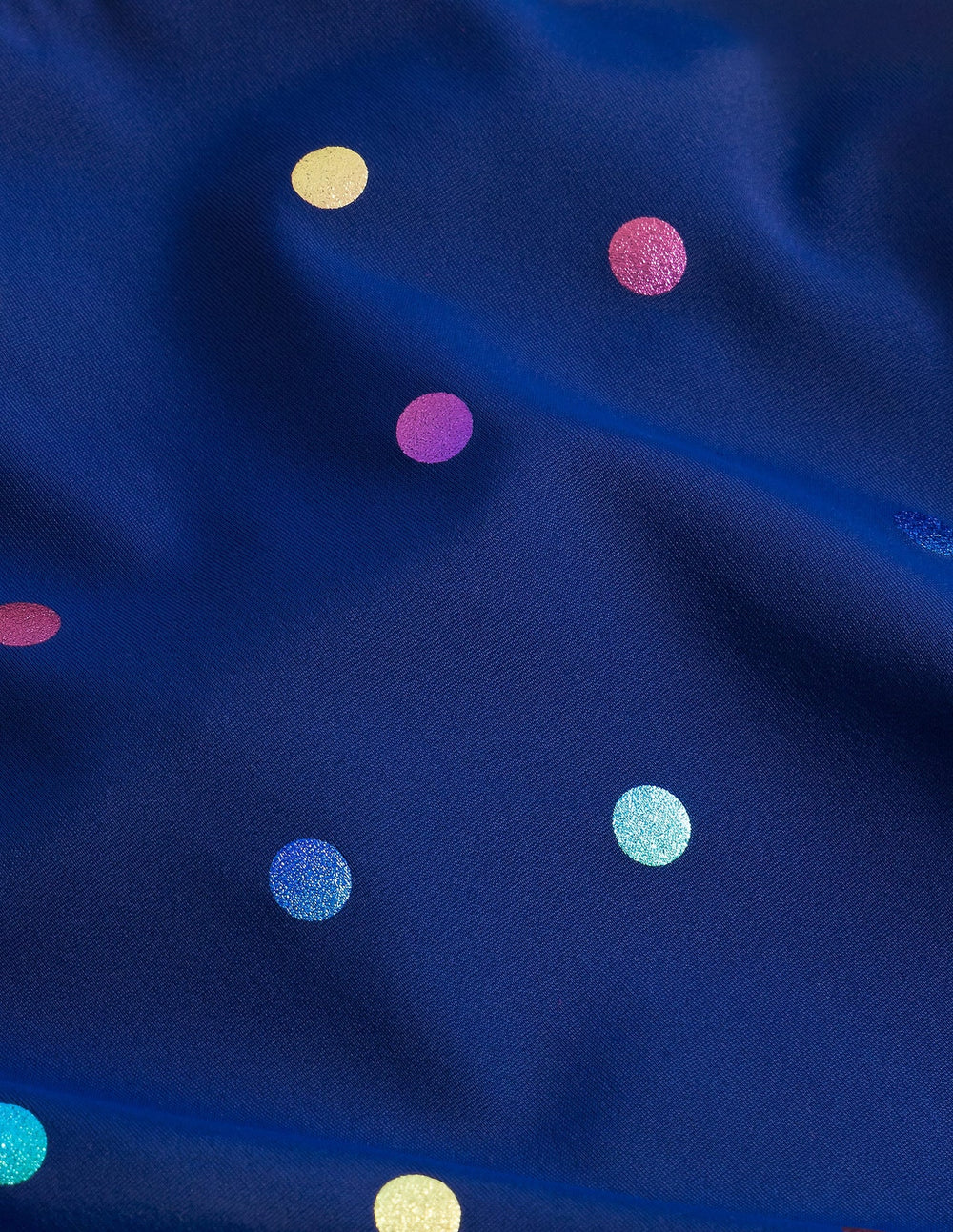 Cross - back Printed Swimsuit - Navy, Rainbow Foil Confetti