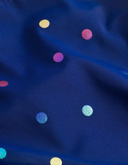 Cross - back Printed Swimsuit - Navy, Rainbow Foil Confetti