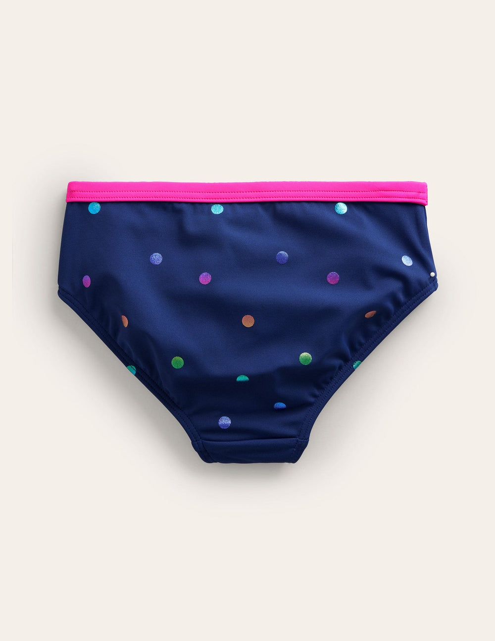 Patterned Bikini Bottoms - Navy Rainbow Confetti Spot