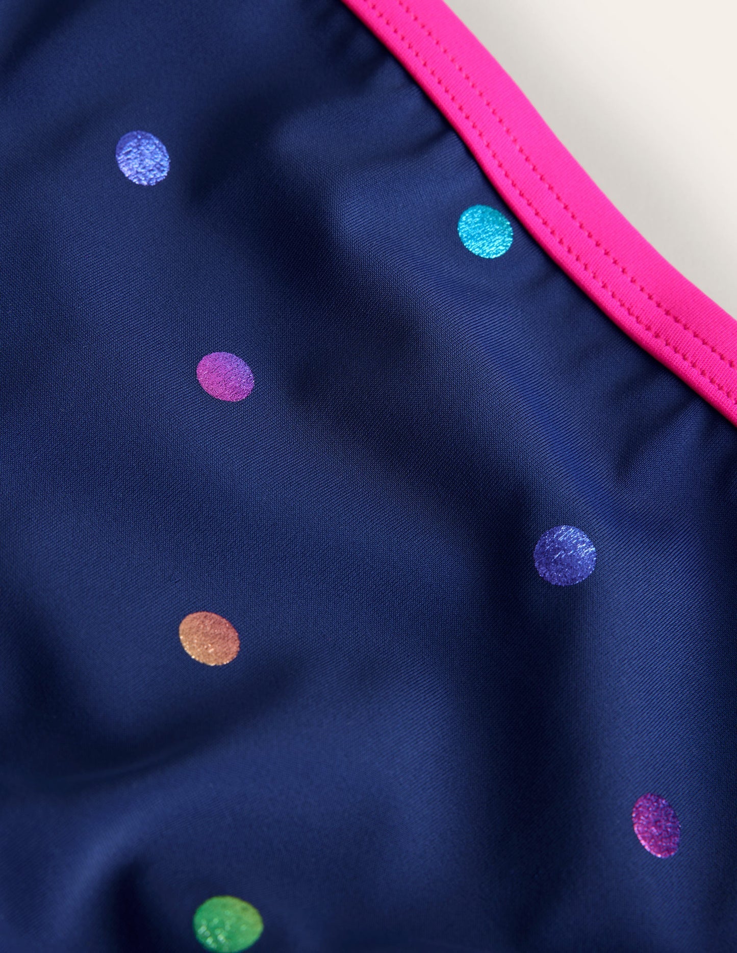 Patterned Bikini Bottoms - Navy Rainbow Confetti Spot