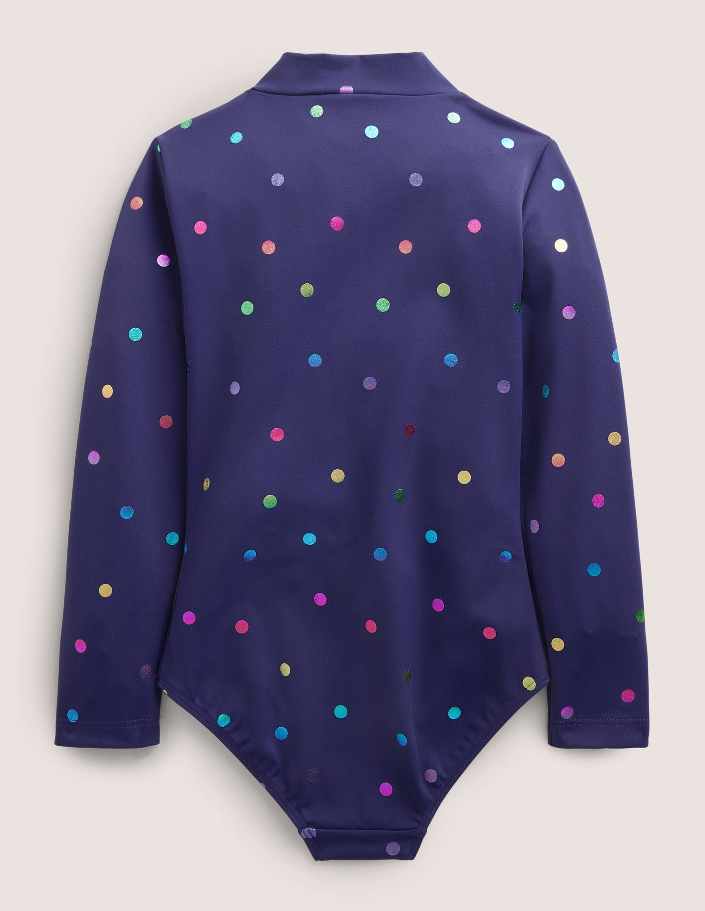 Long - Sleeved Swimsuit - Navy Rainbow Confetti Spot