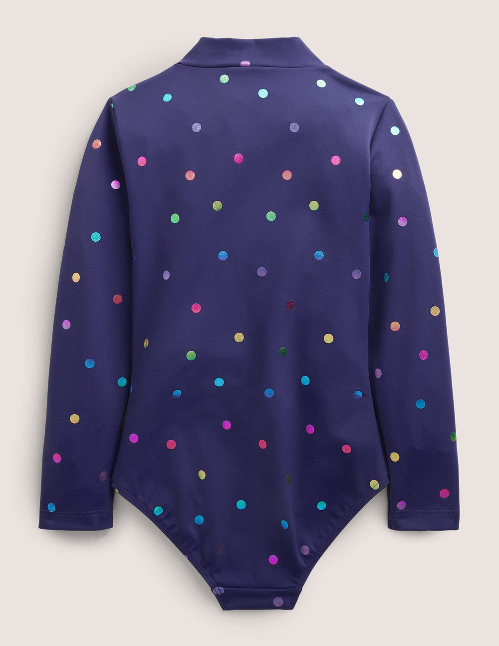 Long - Sleeved Swimsuit - Navy Rainbow Confetti Spot