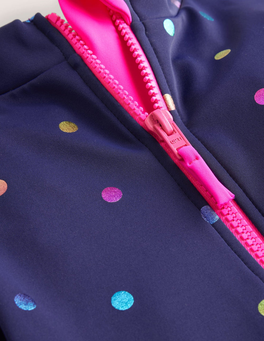 Long - Sleeved Swimsuit - Navy Rainbow Confetti Spot