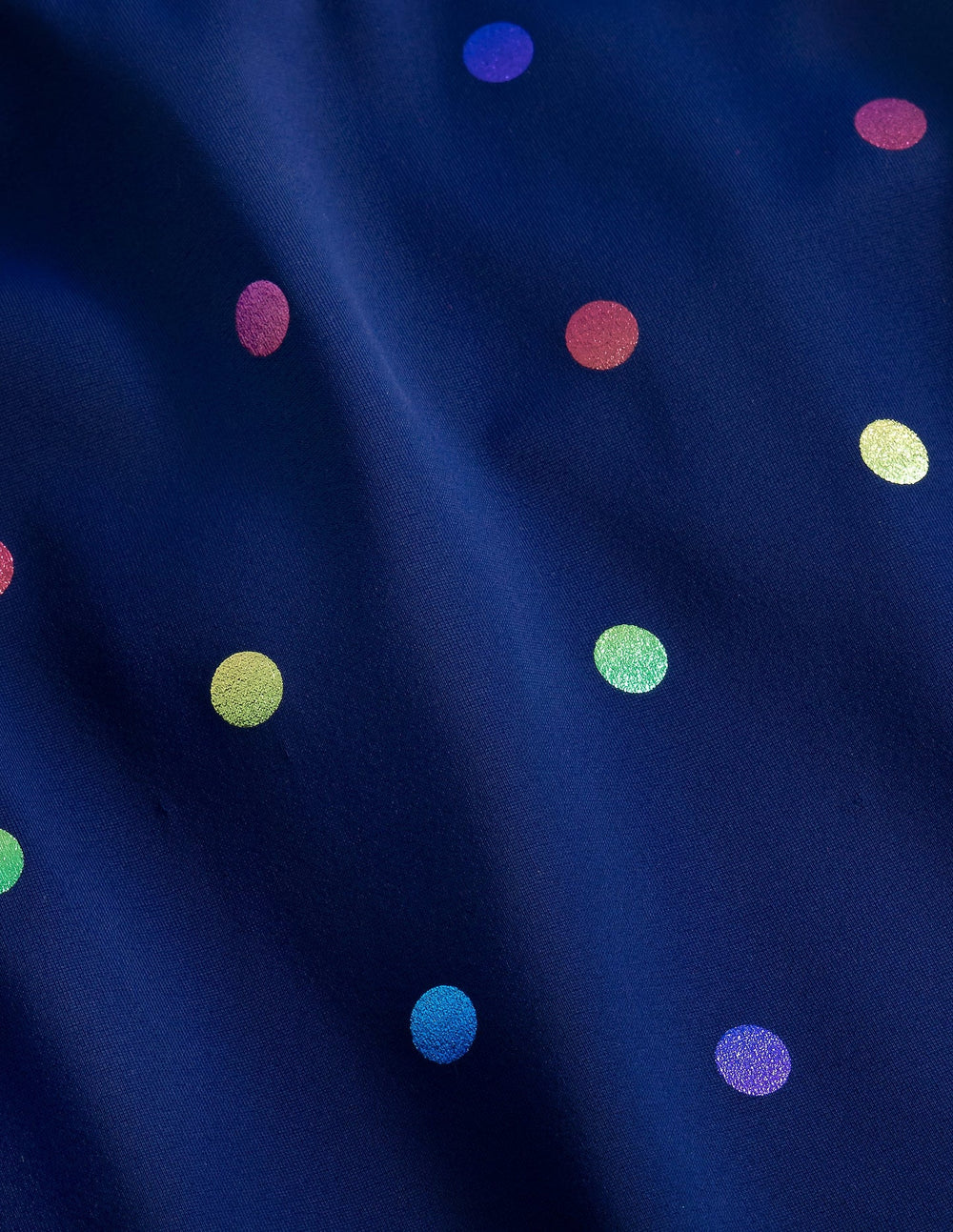 Cross - back Tankini Top - Navy Rainbow Confetti Spot