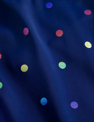 Cross - back Tankini Top - Navy Rainbow Confetti Spot