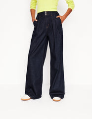Mid Rise Fluid Denim Pants - Indigo Rinse