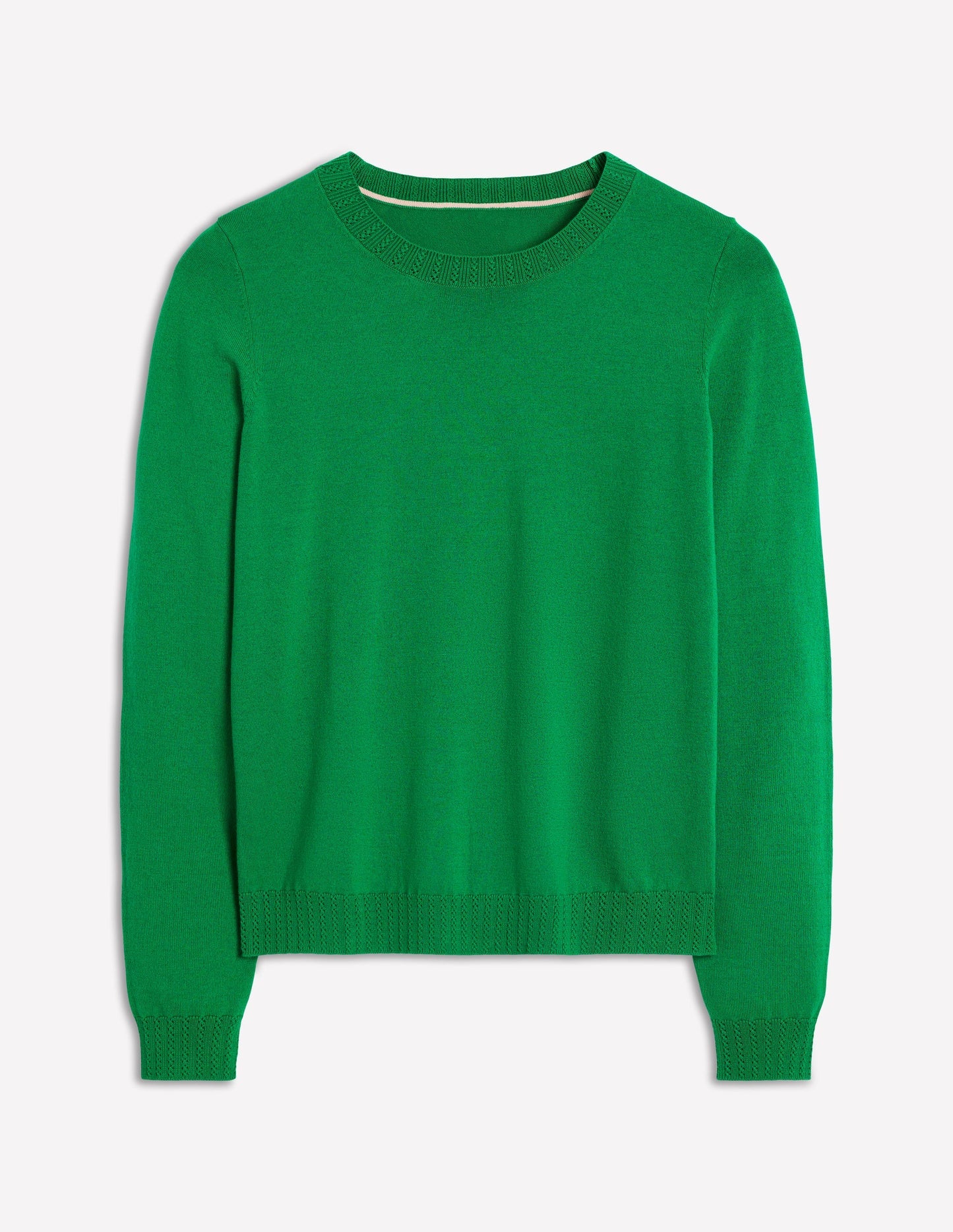 Emilia Cotton Crew Sweater - Rich Emerald