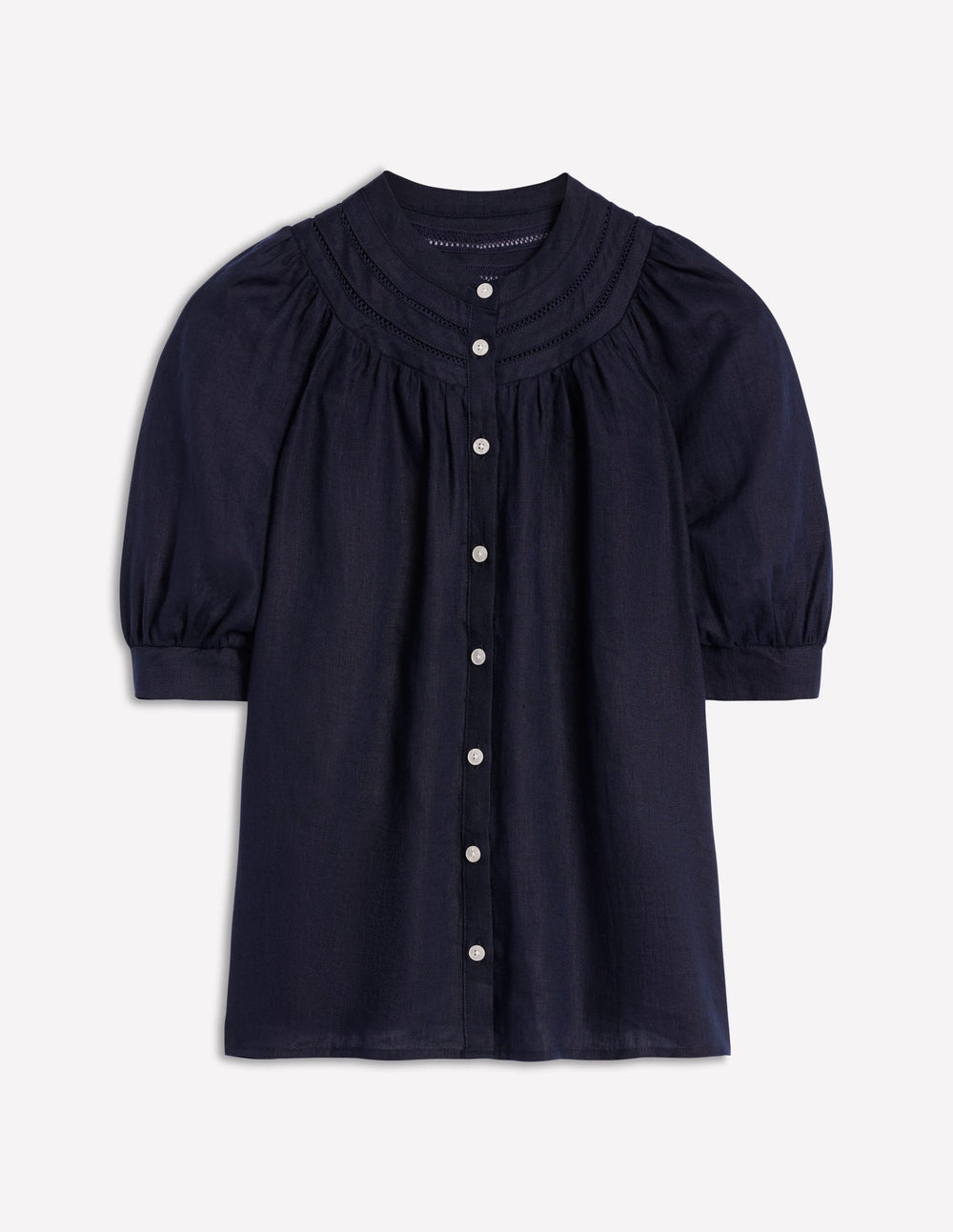 Bea Linen Top - Navy