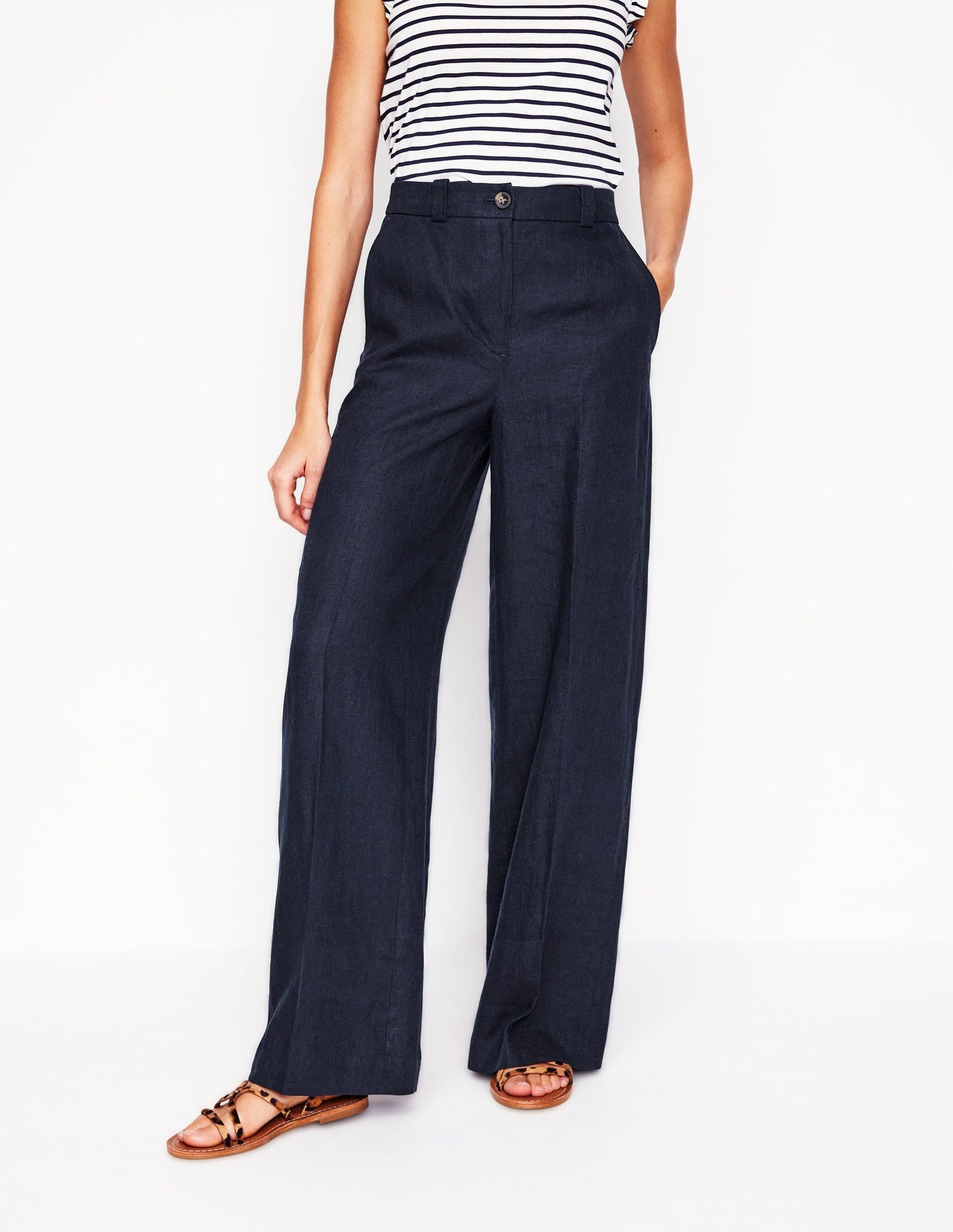 Westbourne Linen Pants - Navy