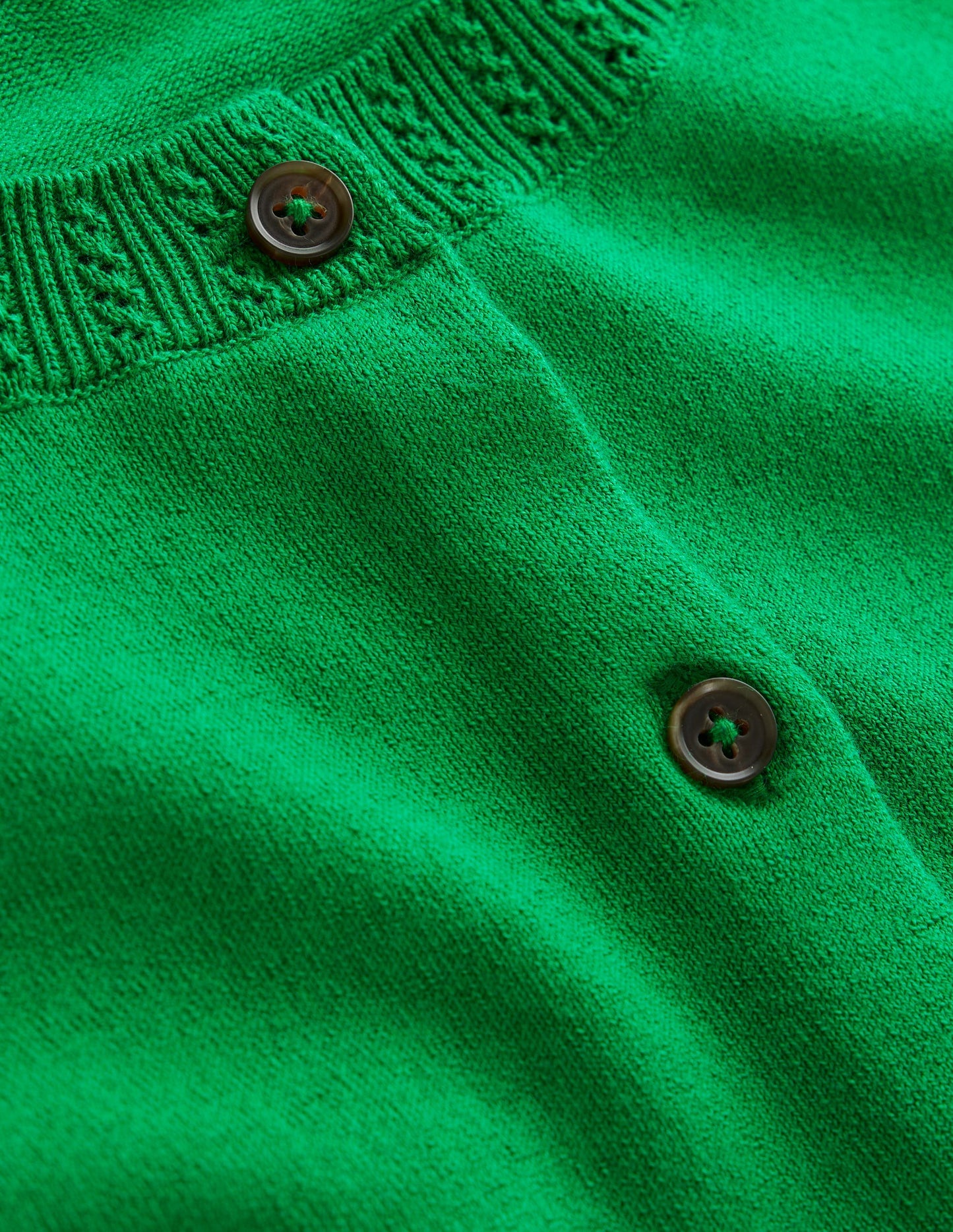Emilia Cotton Crew Cardigan - Rich Emerald