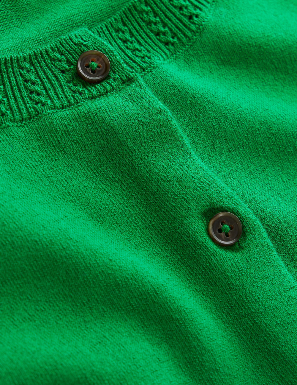 Emilia Cotton Crew Cardigan - Rich Emerald