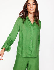 Sienna Linen Shirt - Paradise Green