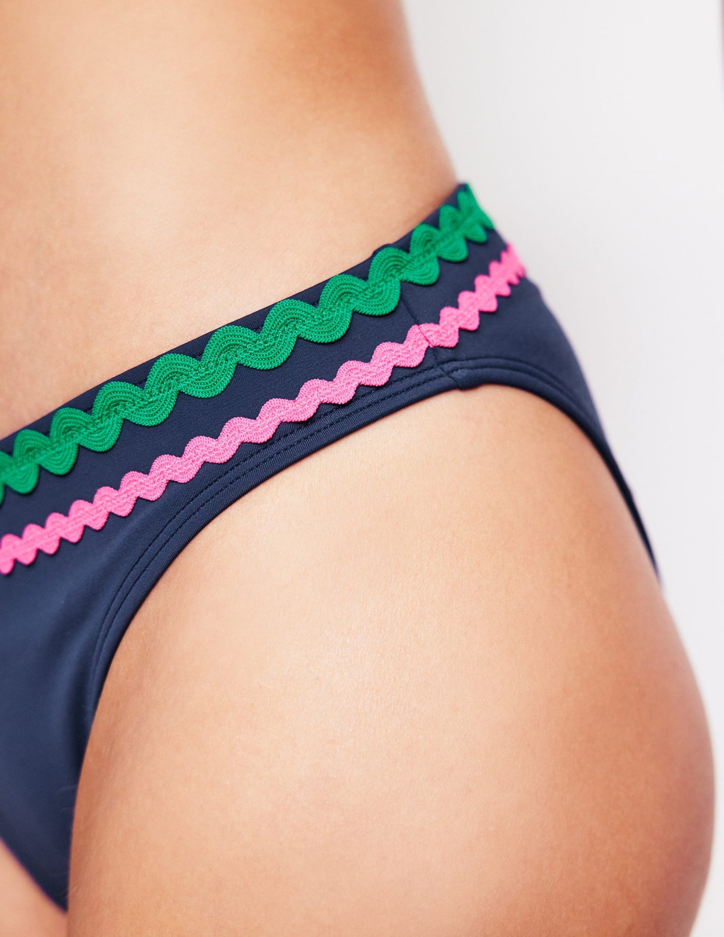 Porto Bikini Bottoms - Navy Rik Rak