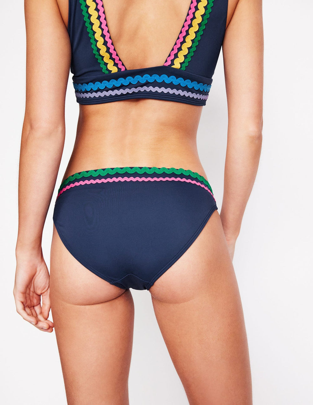 Porto Bikini Bottoms - Navy Rik Rak