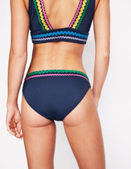 Porto Bikini Bottoms - Navy Rik Rak