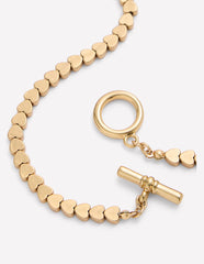 Metal Heart Necklace - Gold