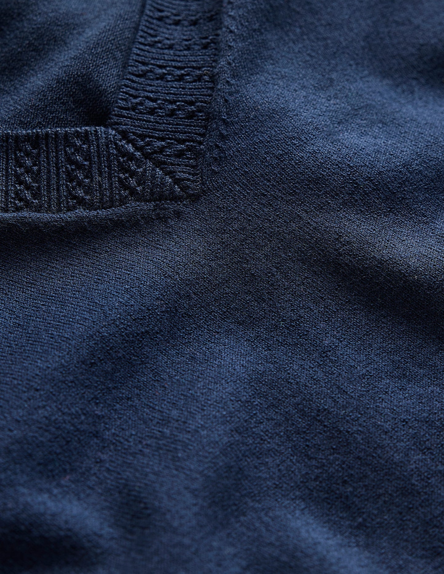 Emilia Cotton V Neck Sweater - Navy