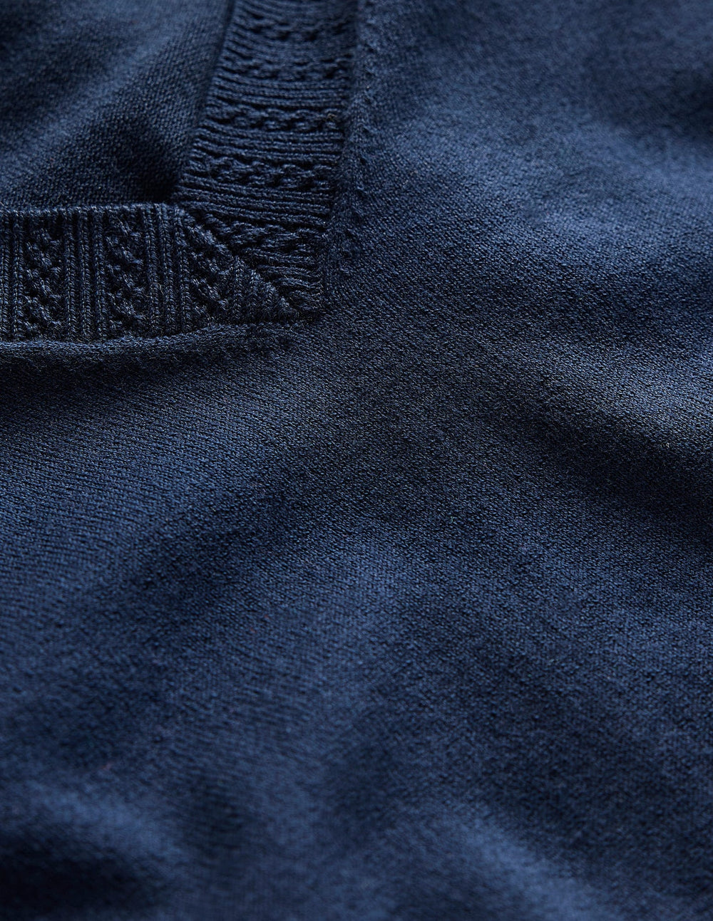 Emilia Cotton V Neck Sweater - Navy