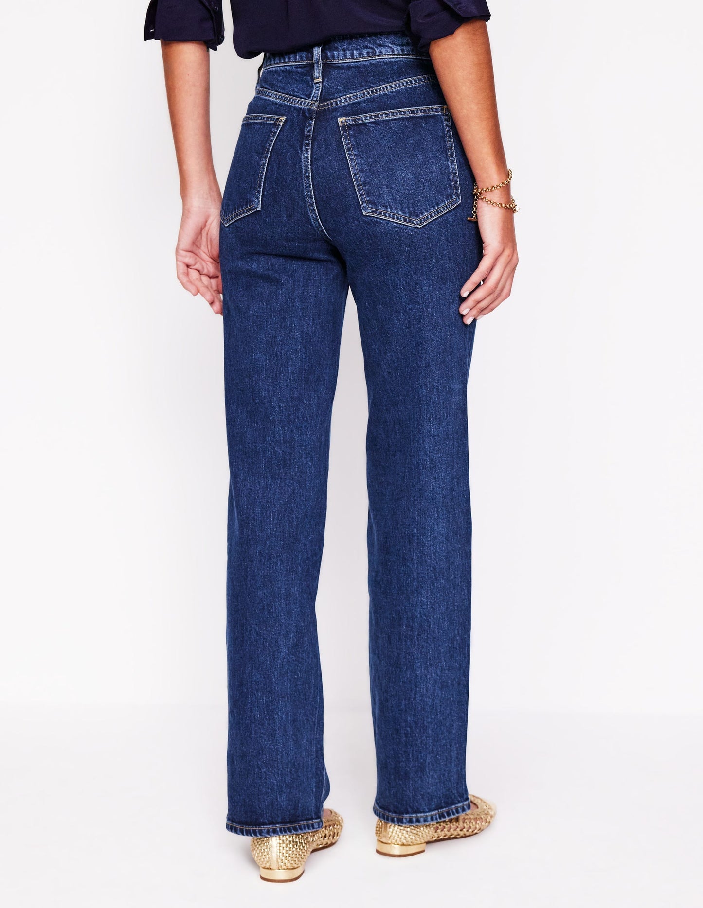 High Rise Column Leg Jeans - Dark Vintage