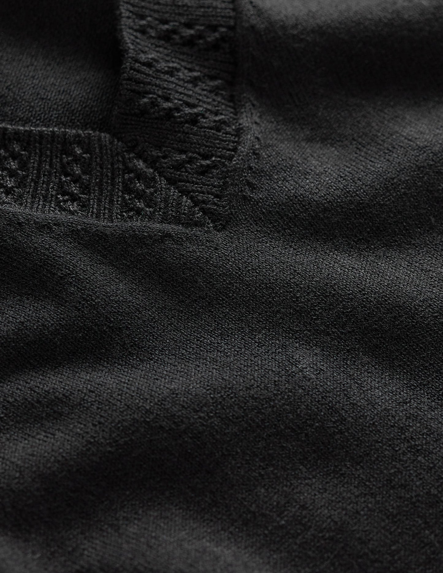 Emilia Cotton V Neck Sweater - Black