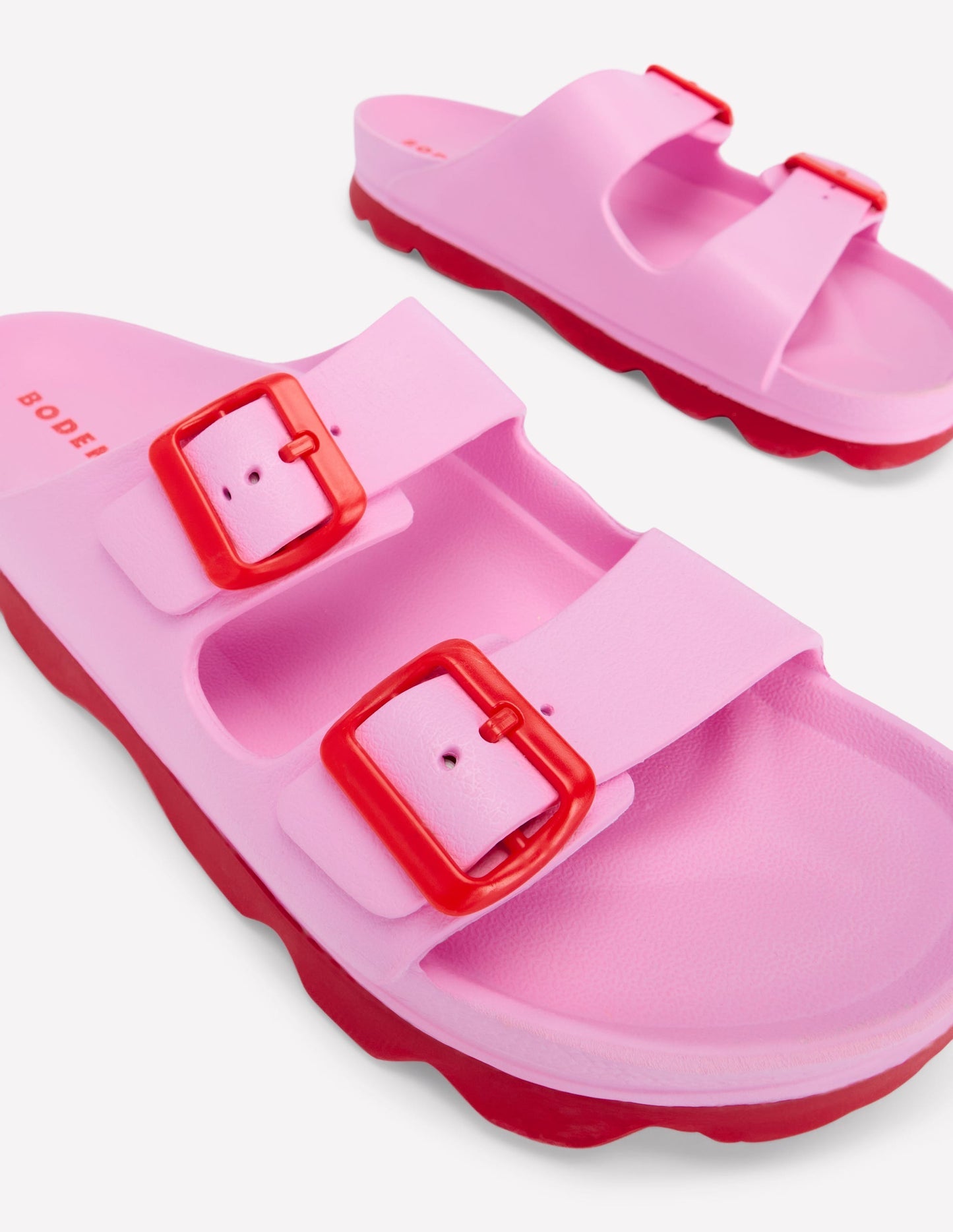 Lyla Double Buckle Sliders - Soft Pink