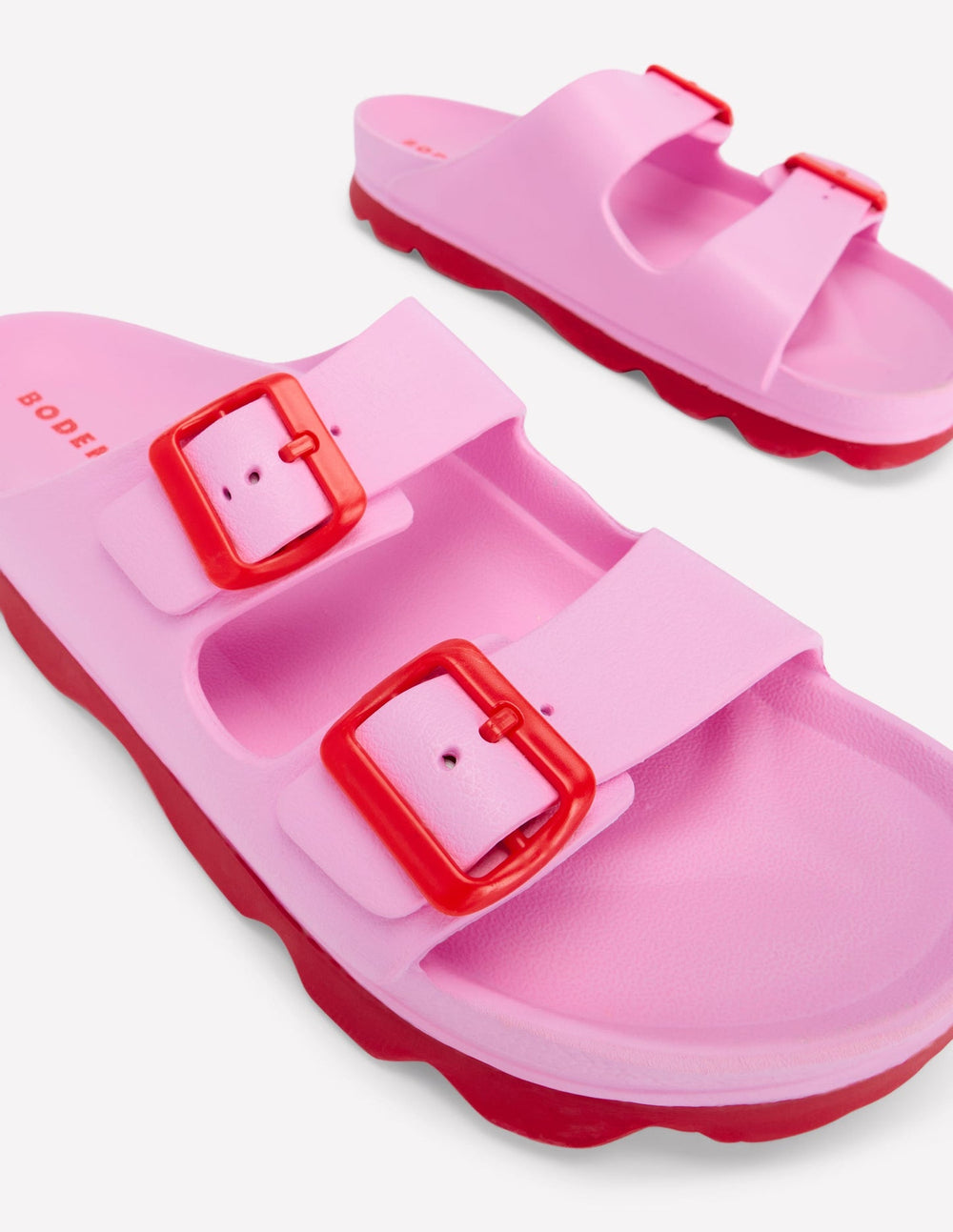 Lyla Double Buckle Sliders - Soft Pink