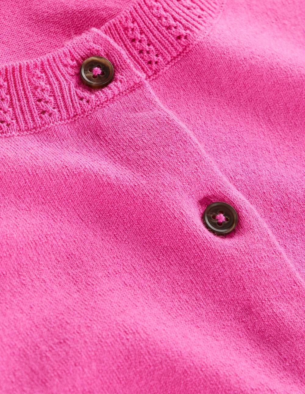 Emilia Cotton Crew Cardigan - Tickled Pink