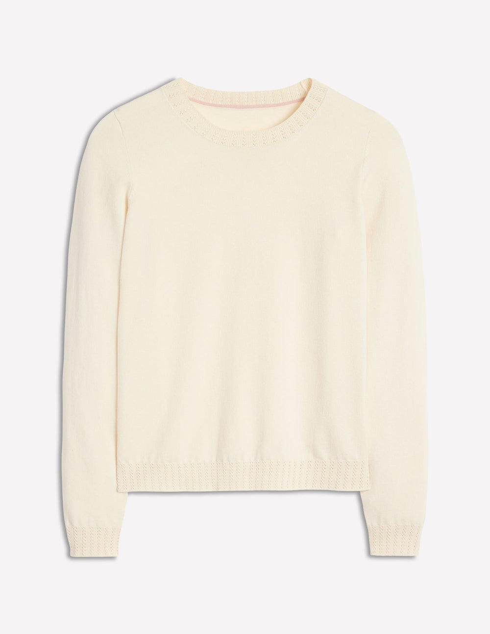 Emilia Cotton Crew Sweater - Warm Ivory