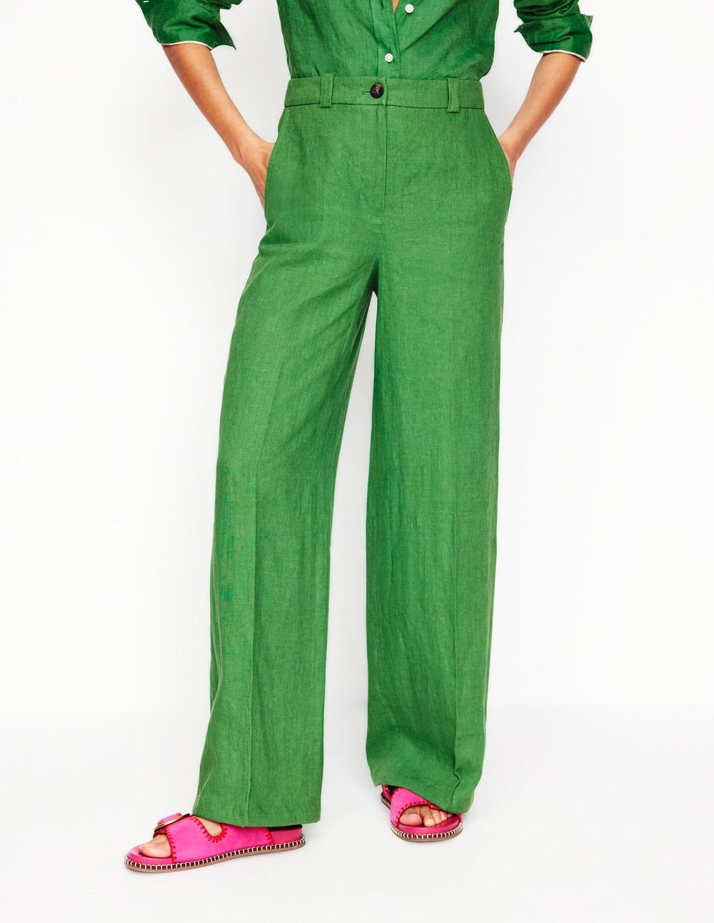 Westbourne Linen Pants - Paradise Green