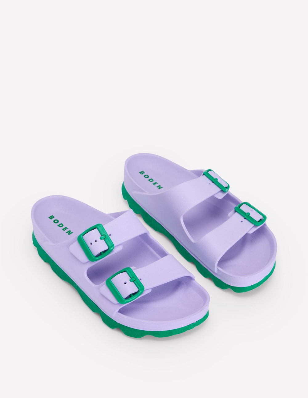 Lyla Double Buckle Sliders - Lavender Purple