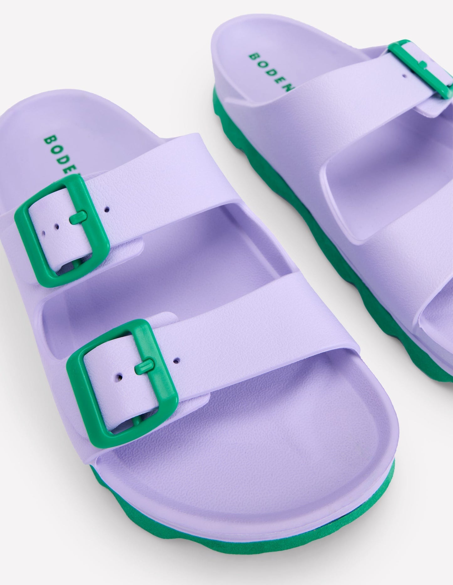 Lyla Double Buckle Sliders - Lavender Purple