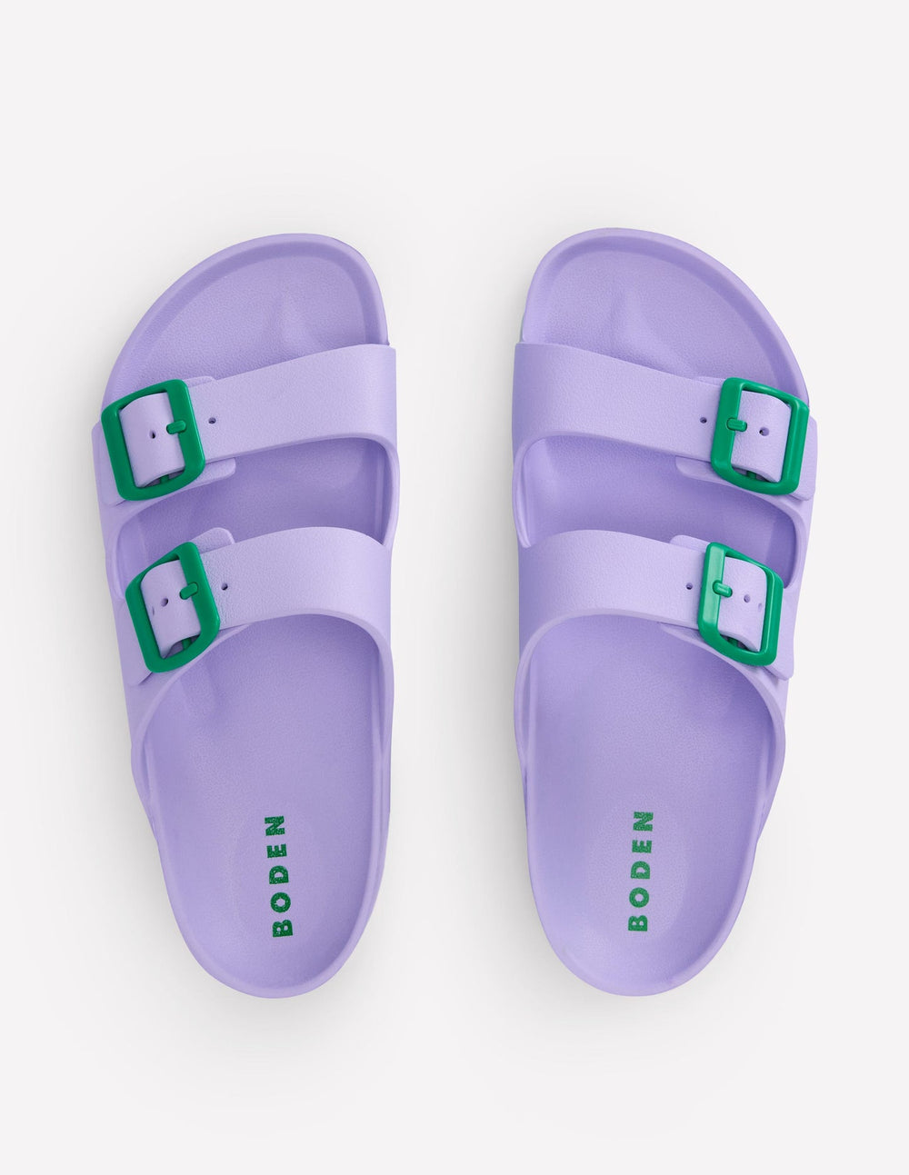 Lyla Double Buckle Sliders - Lavender Purple