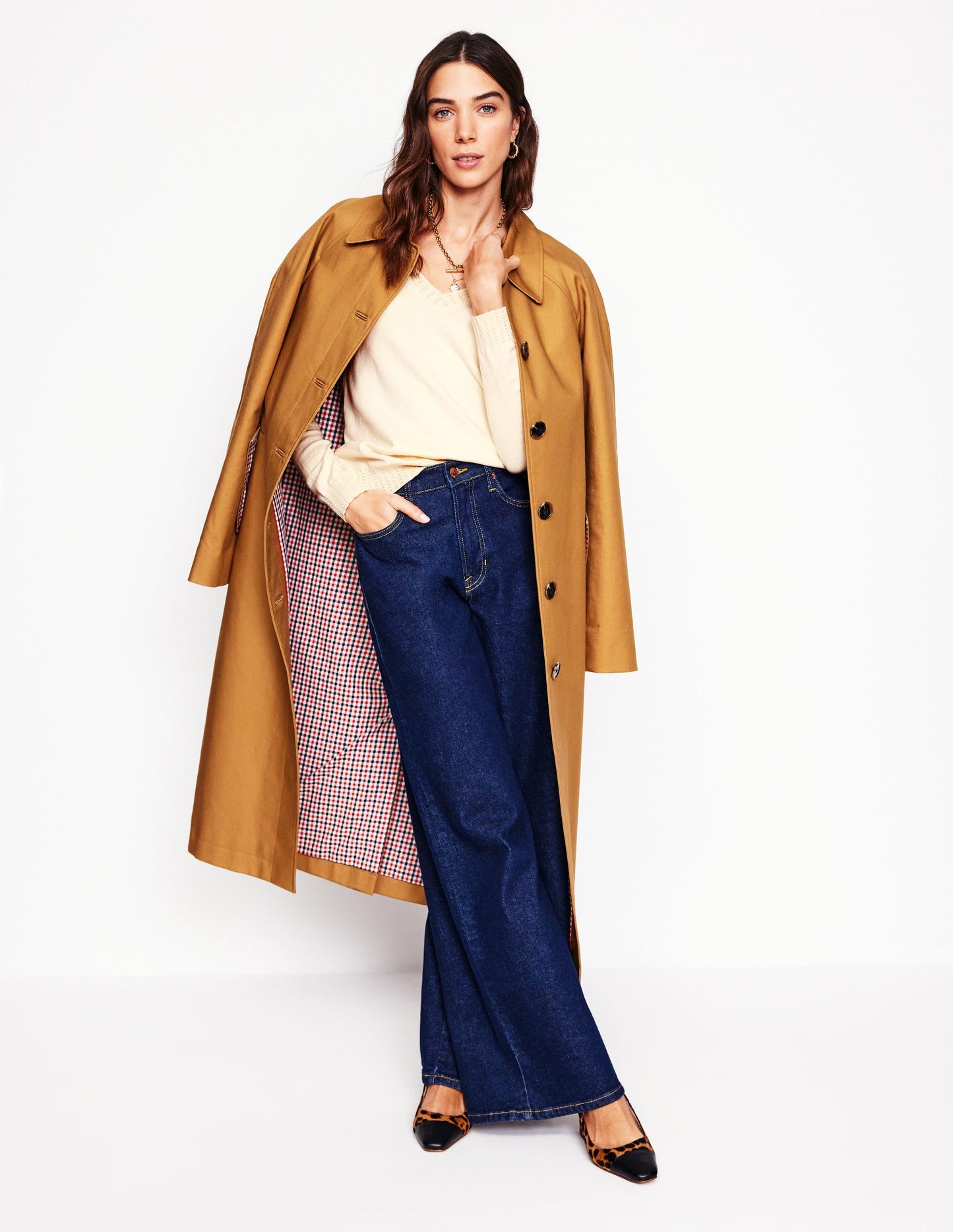 Emilia Cotton V Neck Sweater - Warm Ivory