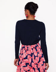 Emilia Cotton Crew Sweater - Navy