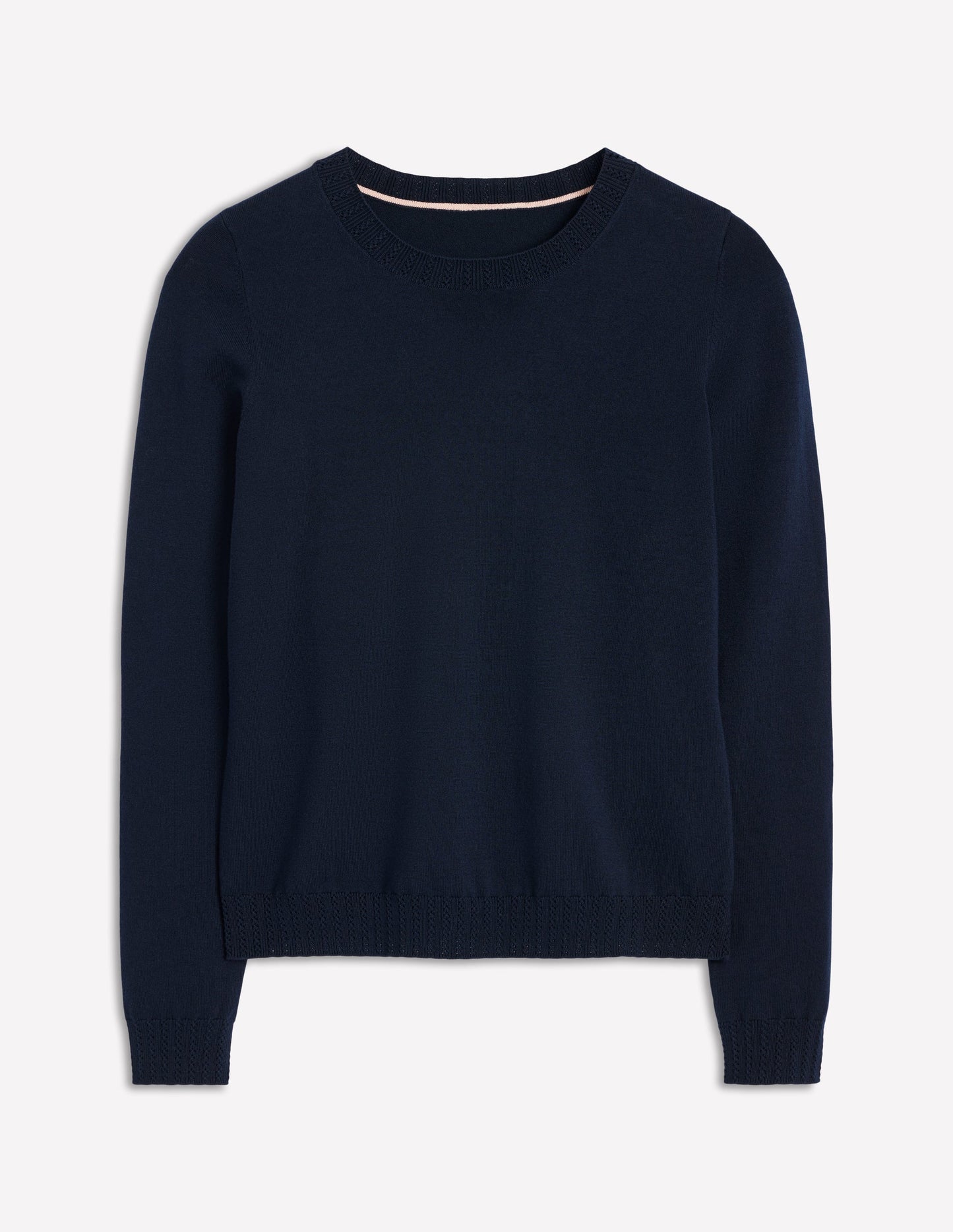 Emilia Cotton Crew Sweater - Navy