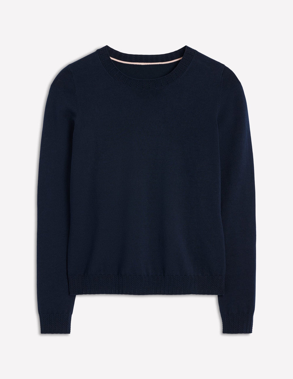 Emilia Cotton Crew Sweater - Navy