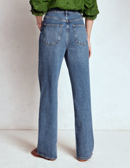 High Rise Column Leg Jeans - Mid Vintage