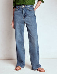 High Rise Column Leg Jeans - Mid Vintage