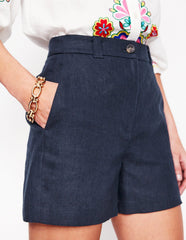 Westbourne Linen Shorts - Navy