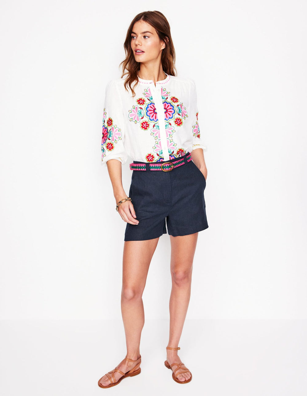 Westbourne Linen Shorts - Navy